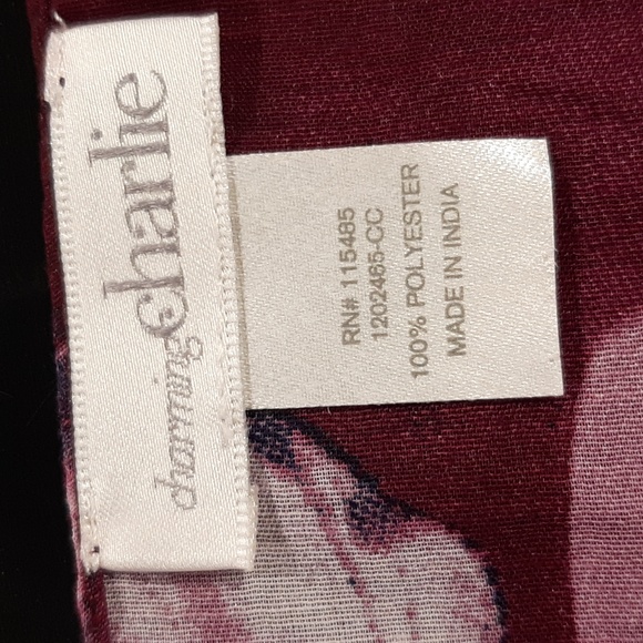 Lightweight Purple & Burgundy floral scarf - Picture 7 of 8